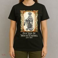 Our Lady Of Mount Carmel Marian Catholic T-Shirt thumb 4
