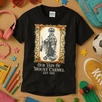 Our Lady Of Mount Carmel Marian Catholic Kids T-Shirt thumb 3