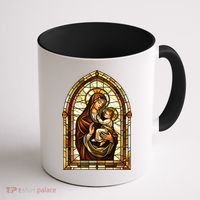 Our Lady Of Mount Carmel Stained Glass Gift Coffee Mug thumb 1
