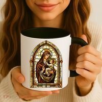 Our Lady Of Mount Carmel Stained Glass Gift Coffee Mug thumb 3