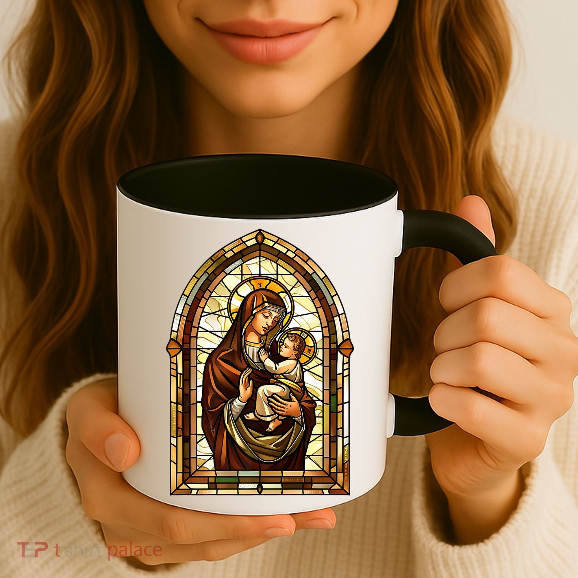 Our Lady Of Mount Carmel Stained Glass Gift Coffee Mug