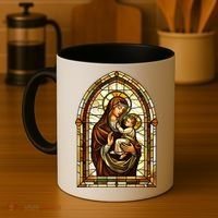 Our Lady Of Mount Carmel Stained Glass Gift Coffee Mug thumb 4