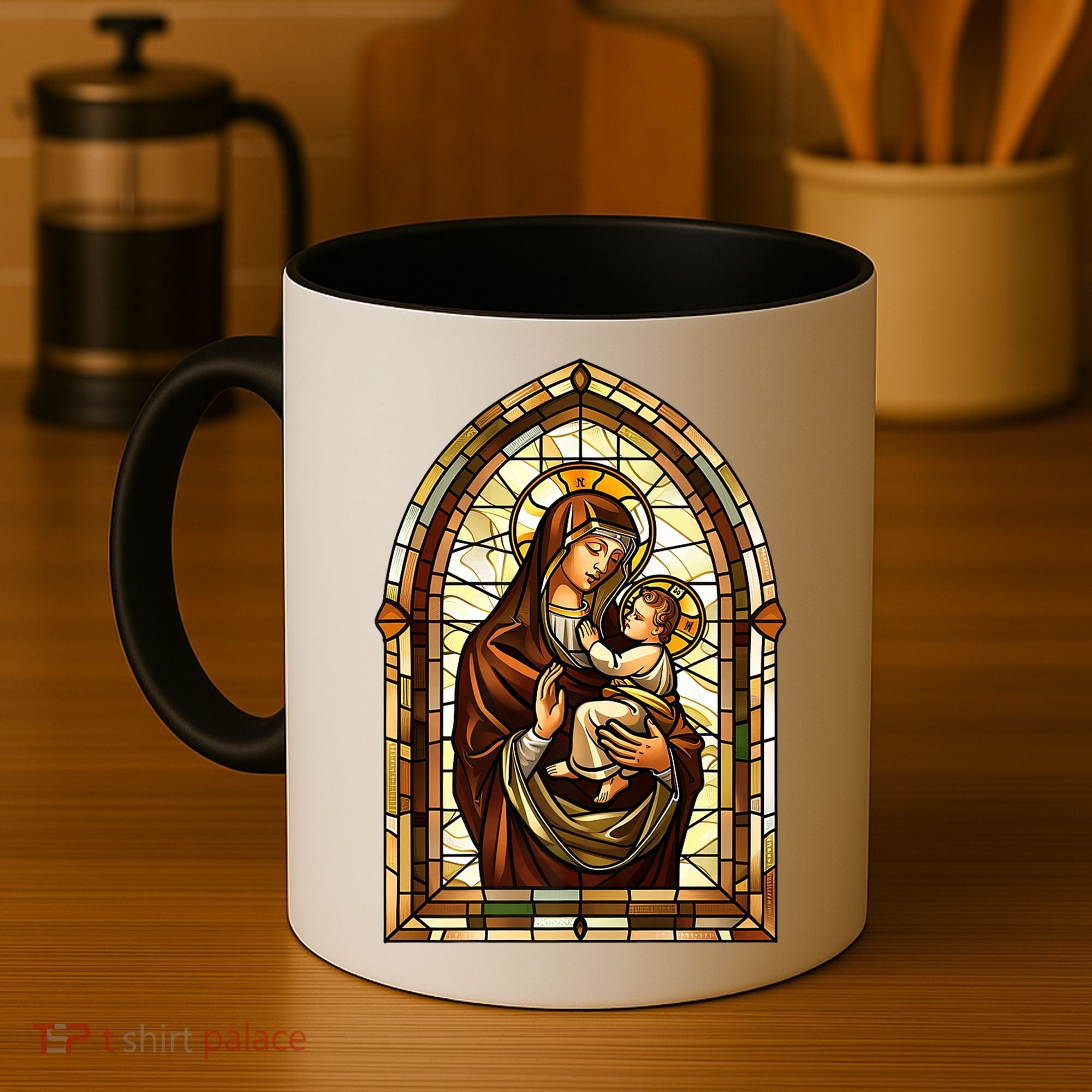 Our Lady Of Mount Carmel Stained Glass Gift Coffee Mug