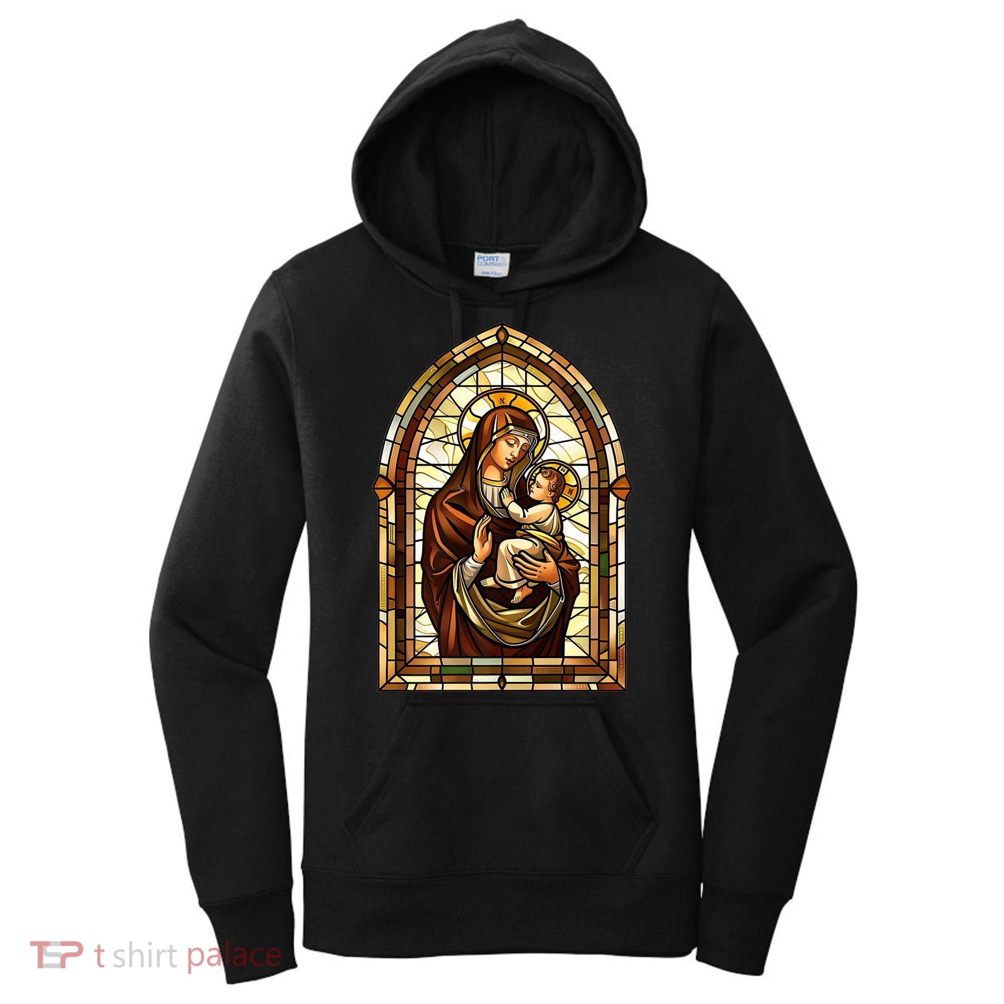 Our Lady Of Mount Carmel Stained Glass Gift Women's Hoodie