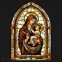 Our Lady Of Mount Carmel Stained Glass Gift Ornament thumb 1