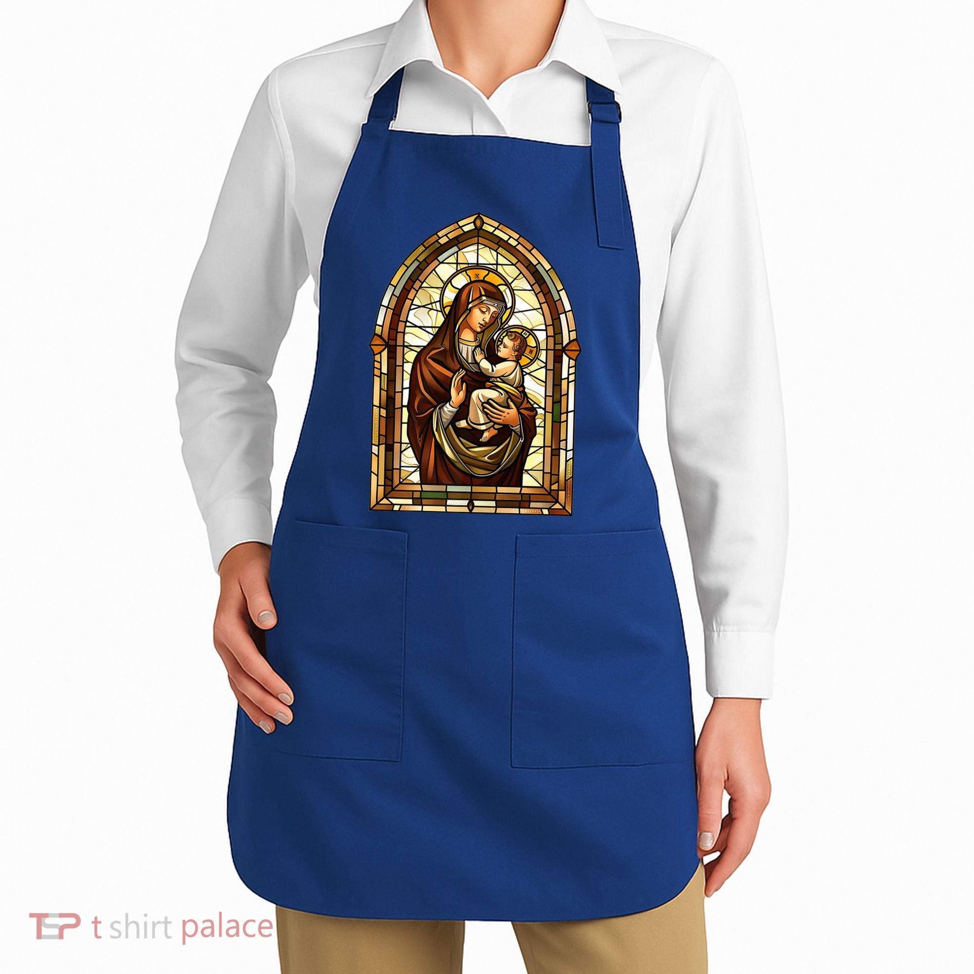Our Lady Of Mount Carmel Stained Glass Gift Apron
