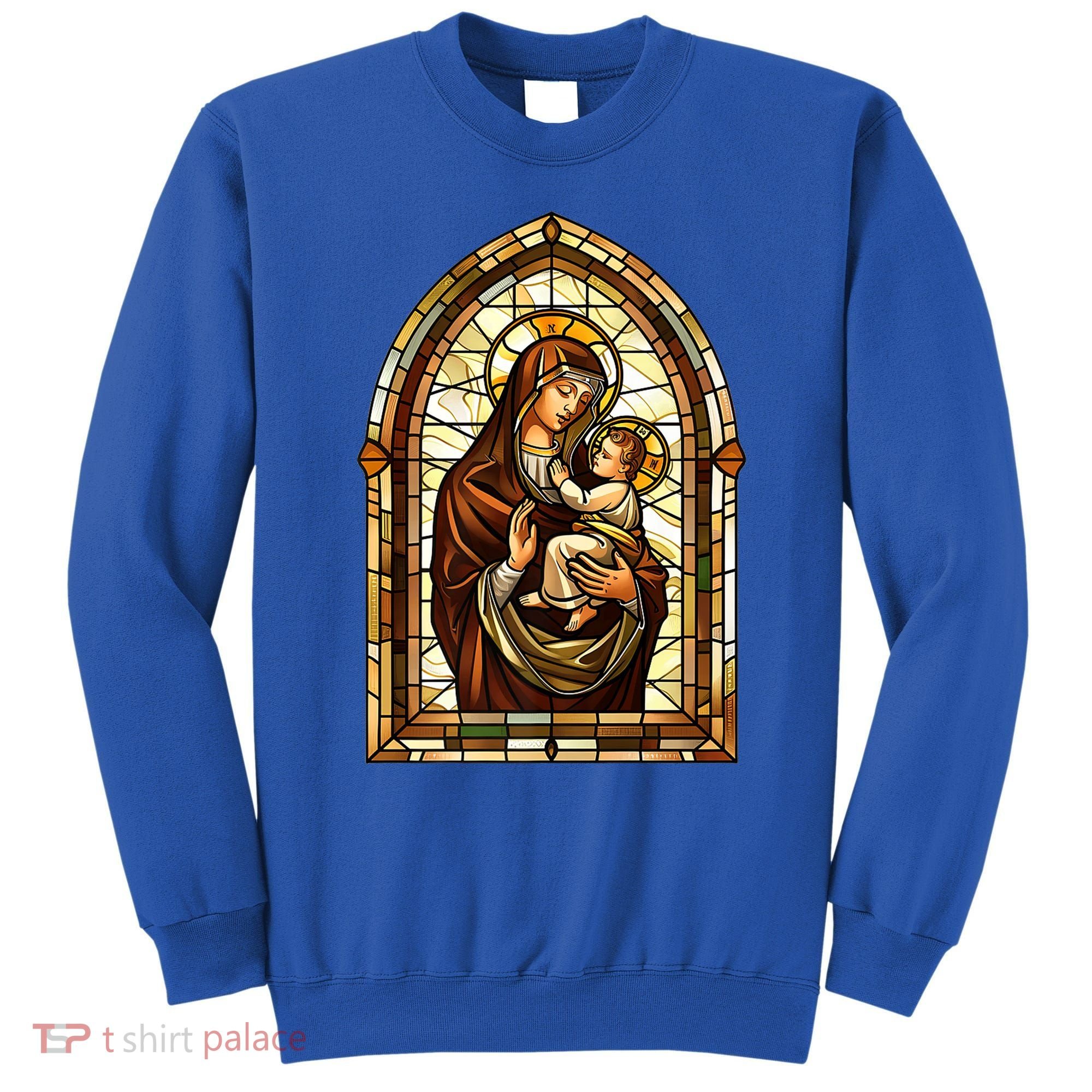 Our Lady Of Mount Carmel Stained Glass Gift Sweatshirt