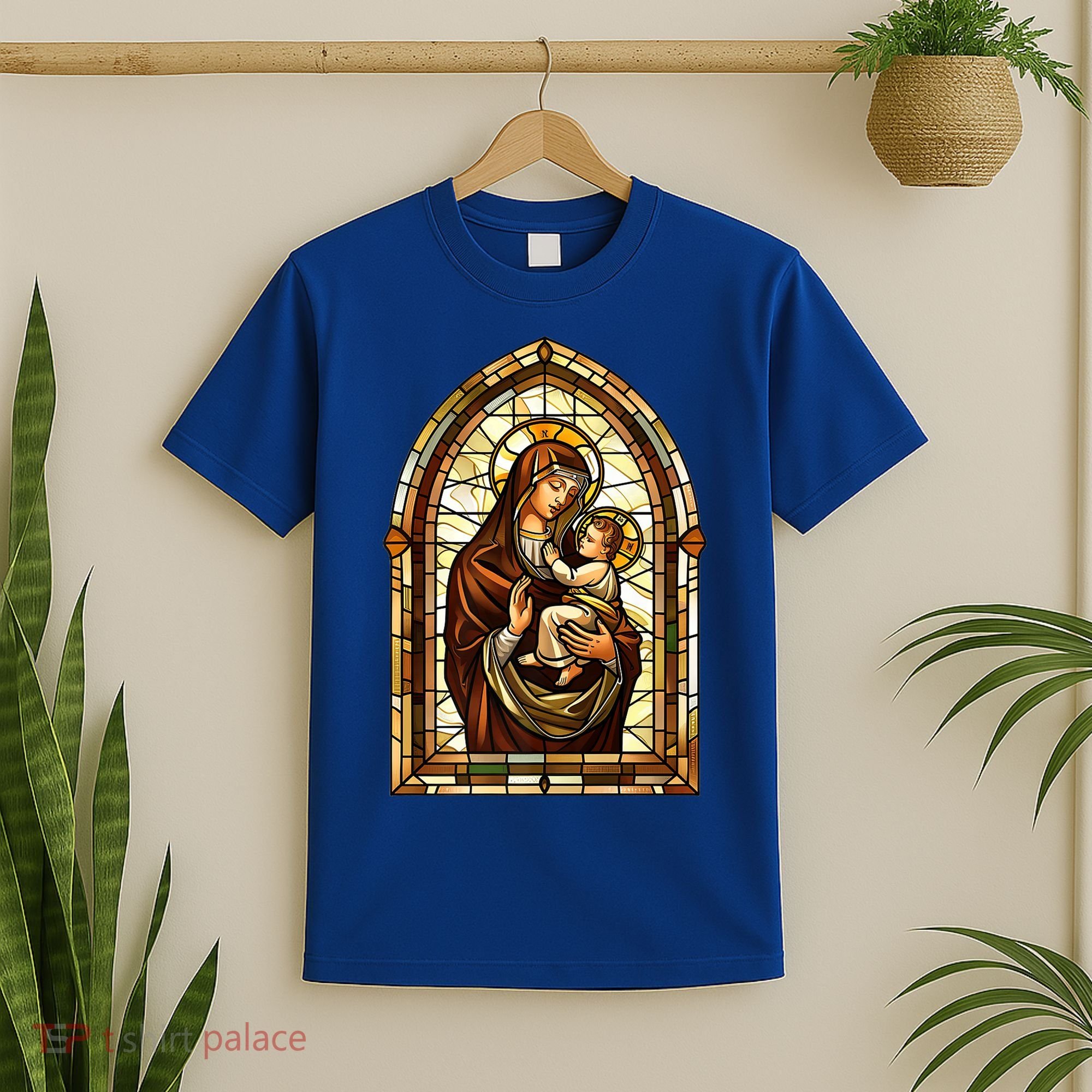 Our Lady Of Mount Carmel Stained Glass Gift T-Shirt