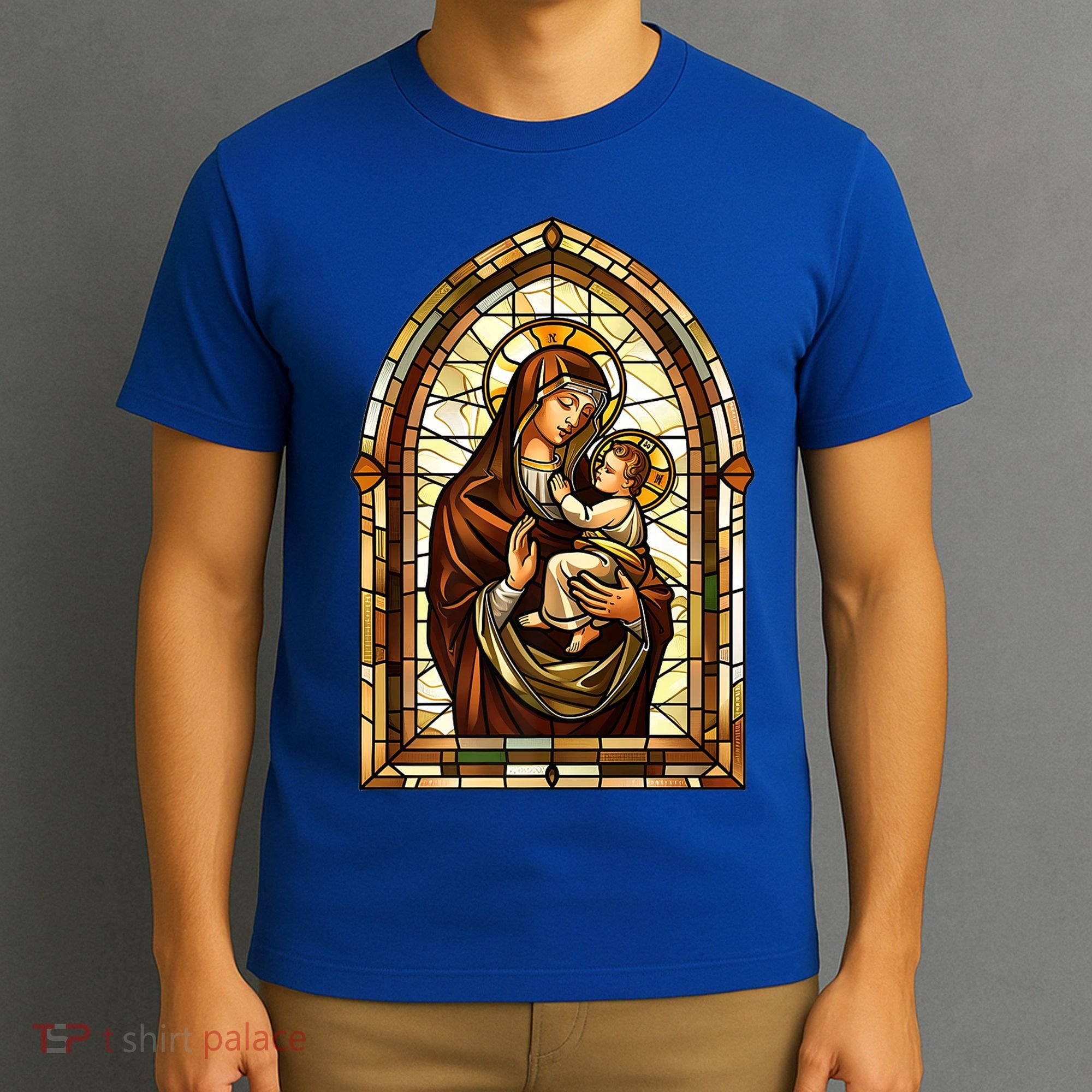Our Lady Of Mount Carmel Stained Glass Gift T-Shirt