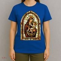 Our Lady Of Mount Carmel Stained Glass Gift T-Shirt thumb 4