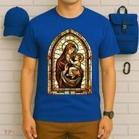 Our Lady Of Mount Carmel Stained Glass Gift T-Shirt thumb 6