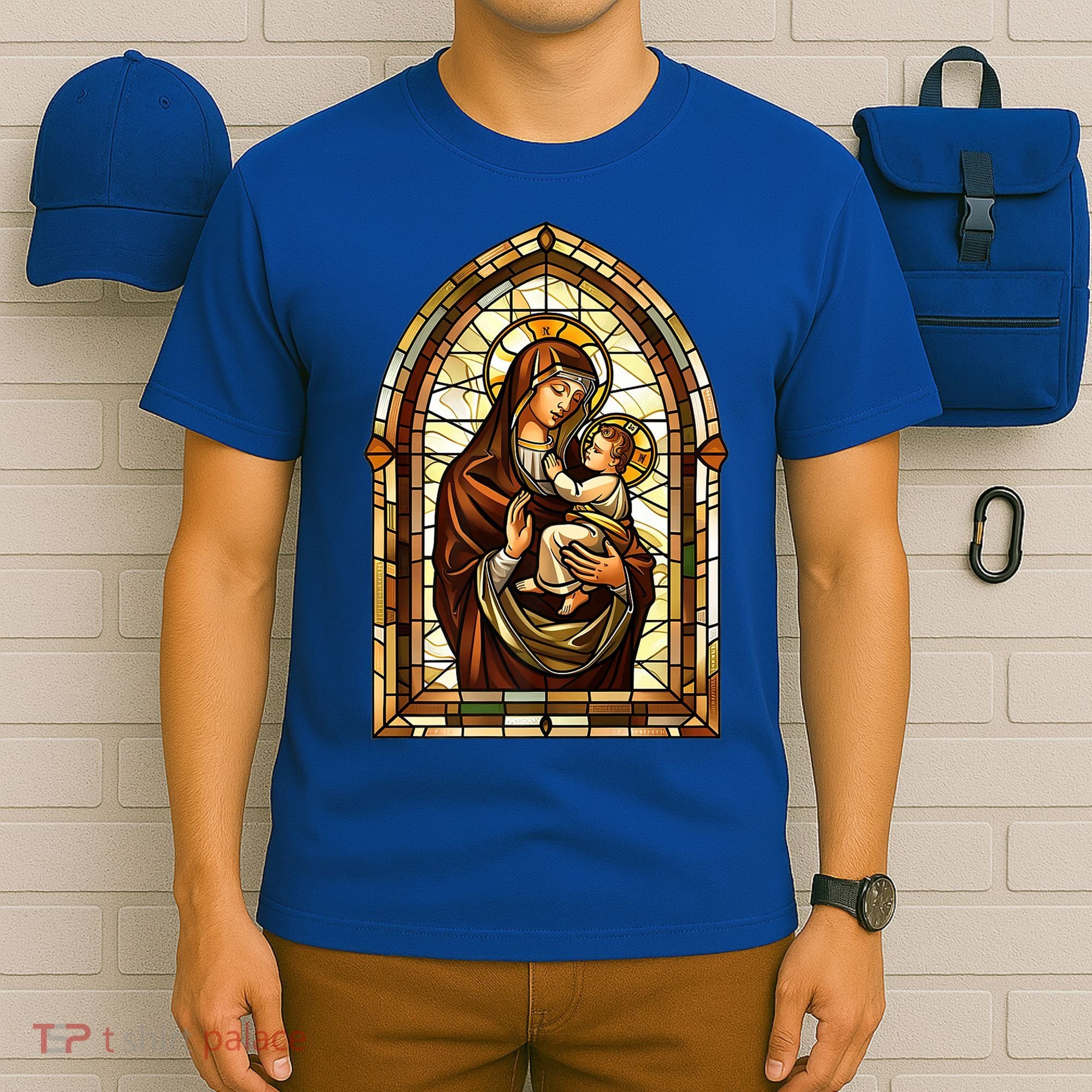 Our Lady Of Mount Carmel Stained Glass Gift T-Shirt