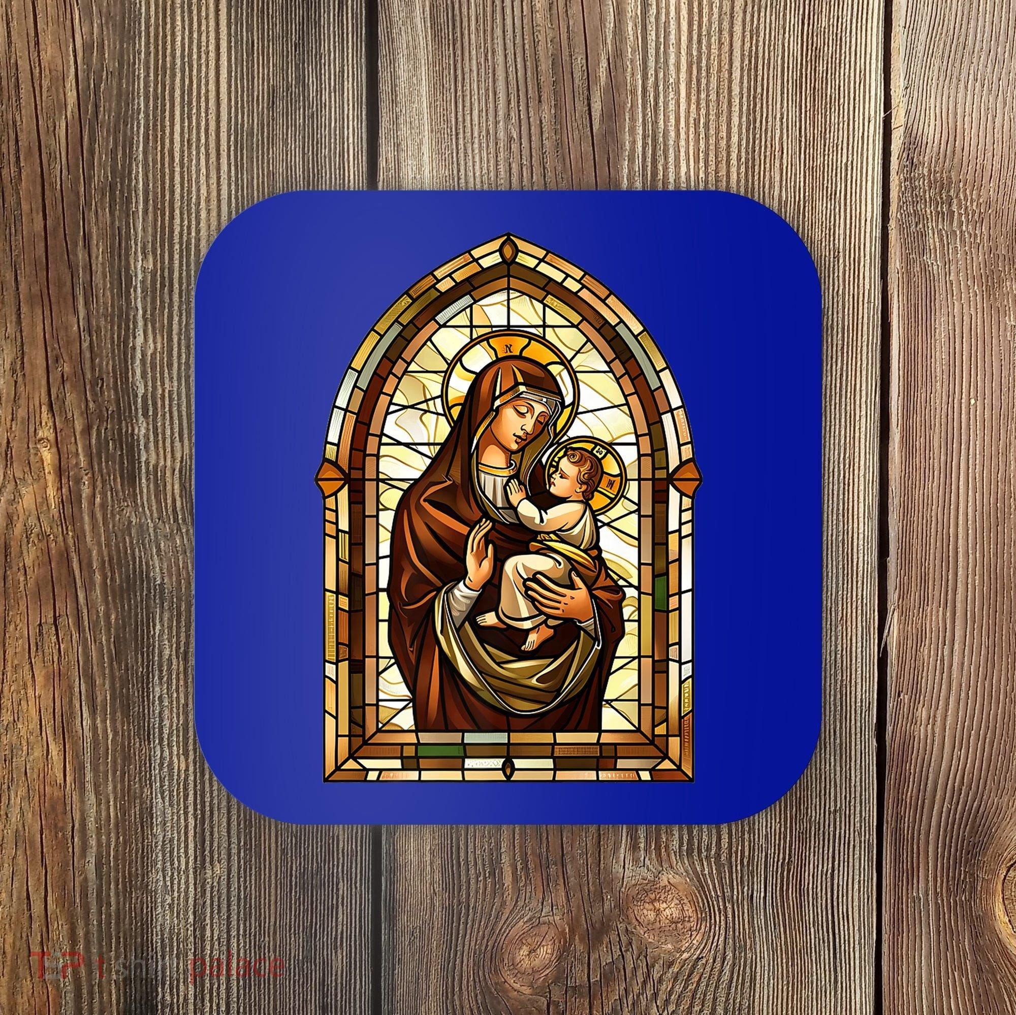 Our Lady Of Mount Carmel Stained Glass Gift Coaster