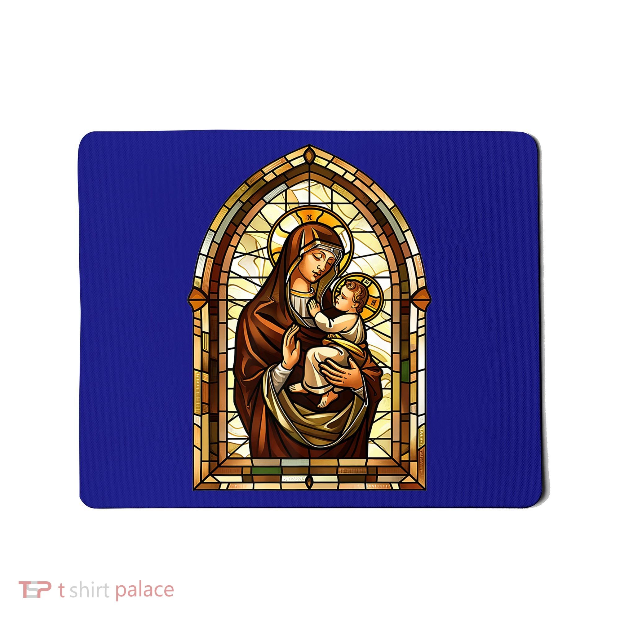 Our Lady Of Mount Carmel Stained Glass Gift Mousepad