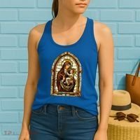 Our Lady Of Mount Carmel Stained Glass Gift Women's Tank Top thumb 2