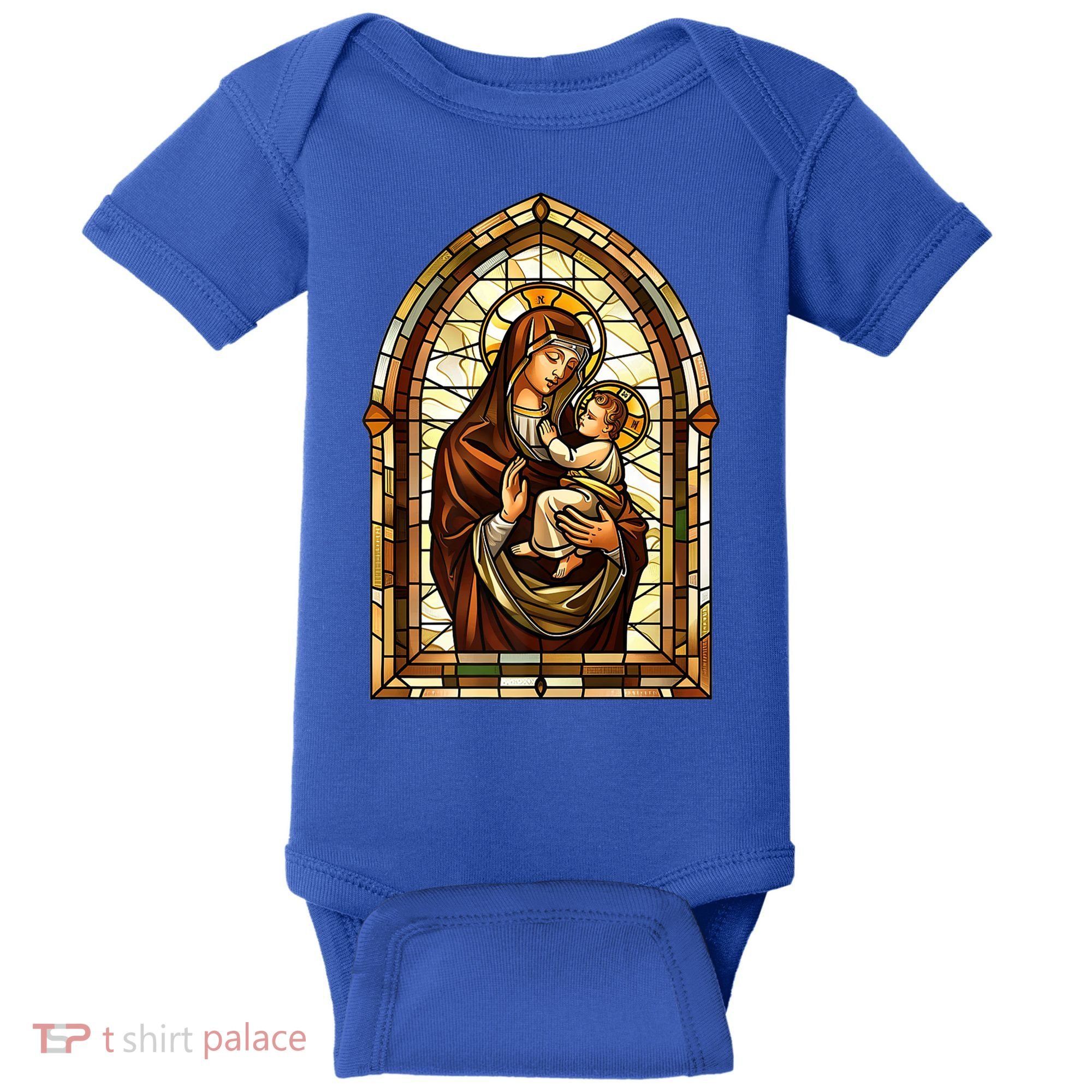 Our Lady Of Mount Carmel Stained Glass Gift Baby Bodysuit