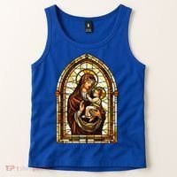 Our Lady Of Mount Carmel Stained Glass Gift Tank Top thumb 2