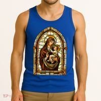 Our Lady Of Mount Carmel Stained Glass Gift Tank Top thumb 3