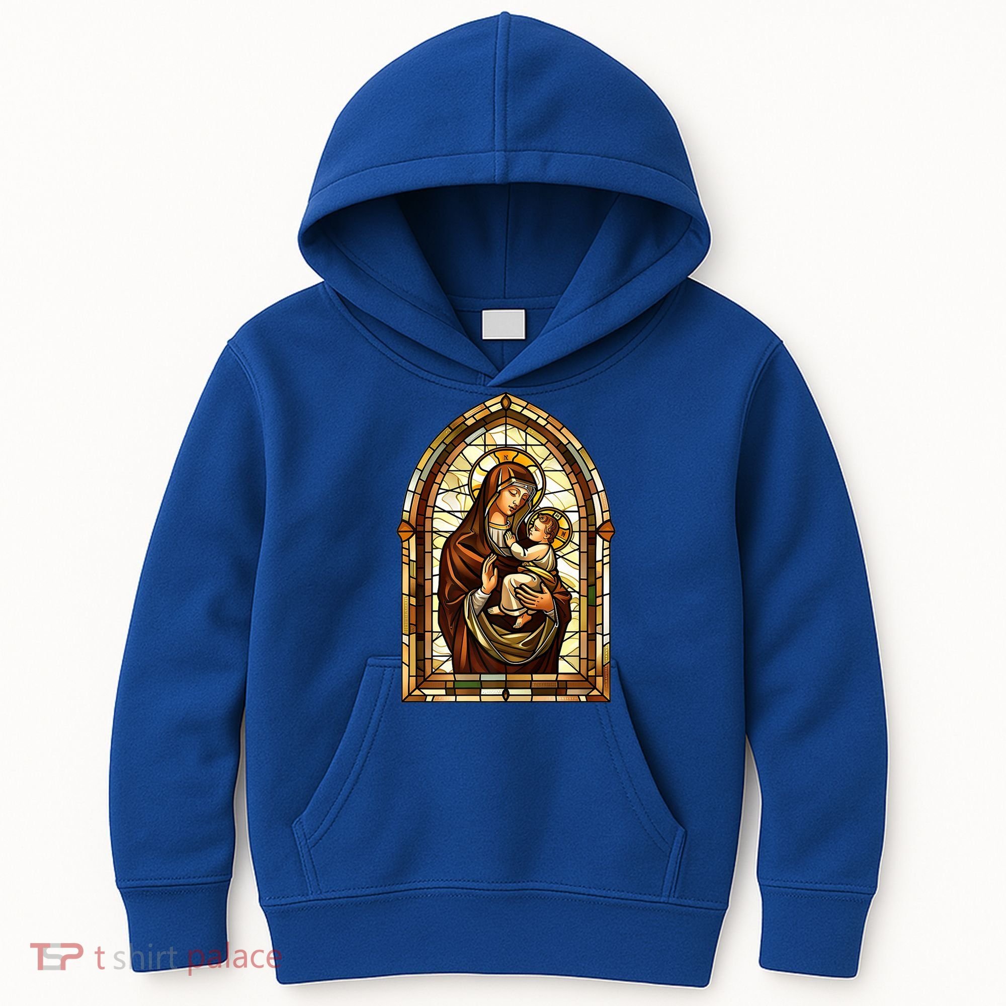 Our Lady Of Mount Carmel Stained Glass Gift Kids Hoodie