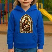 Our Lady Of Mount Carmel Stained Glass Gift Kids Hoodie thumb 3