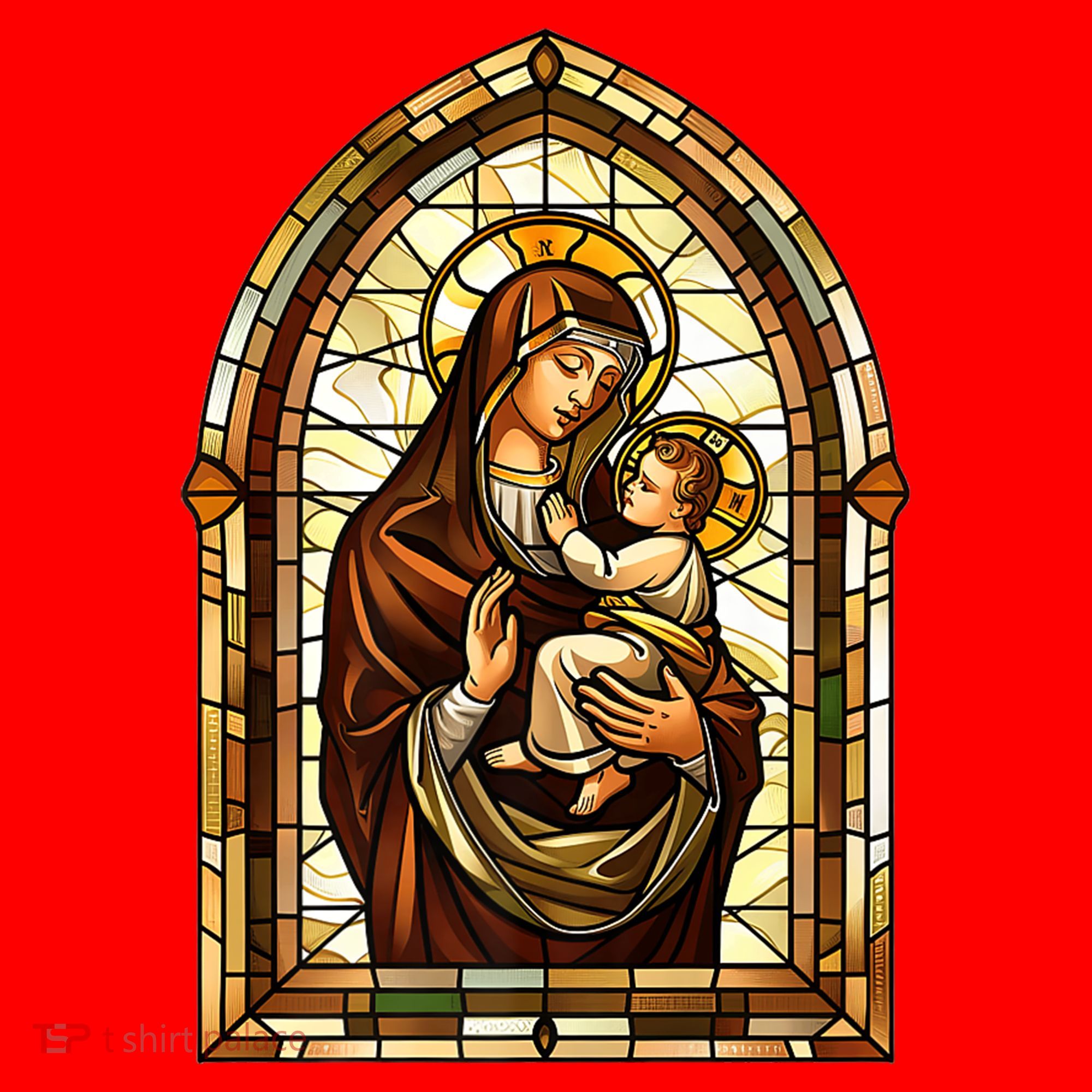Our Lady Of Mount Carmel Stained Glass Gift Santa Hat