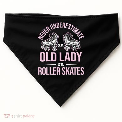 Old Lady On Roller Derby Roller Skating Roller Skate USA-Made Doggie Bandana