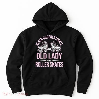 Old Lady On Roller Derby Roller Skating Roller Skate Hoodie