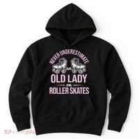 Old Lady On Roller Derby Roller Skating Roller Skate Hoodie thumb 0