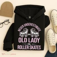 Old Lady On Roller Derby Roller Skating Roller Skate Hoodie thumb 4