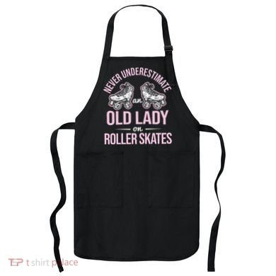 Old Lady On Roller Derby Roller Skating Roller Skate Apron