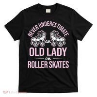 Old Lady On Roller Derby Roller Skating Roller Skate T-Shirt thumb 0