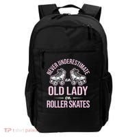 Old Lady On Roller Derby Roller Skating Roller Skate Backpack thumb 0