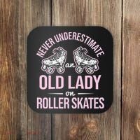 Old Lady On Roller Derby Roller Skating Roller Skate Coaster thumb 0
