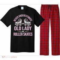 Old Lady On Roller Derby Roller Skating Roller Skate Pajama Set thumb 0