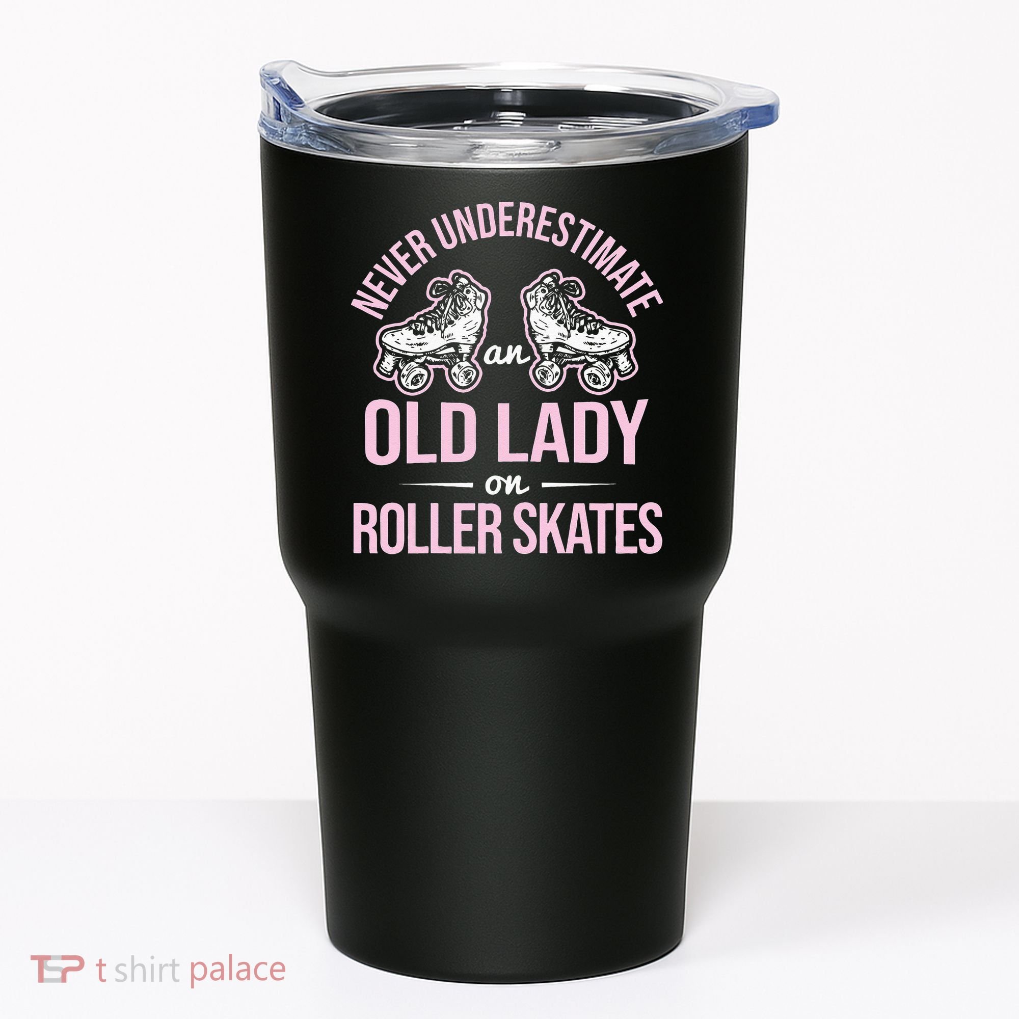 Old Lady On Roller Derby Roller Skating Roller Skate Tumbler