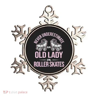 Old Lady On Roller Derby Roller Skating Roller Skate Ornament