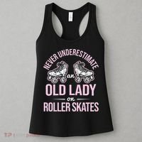 Old Lady On Roller Derby Roller Skating Roller Skate Women's Tank Top thumb 3