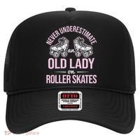 Old Lady On Roller Derby Roller Skating Roller Skate Hat thumb 0