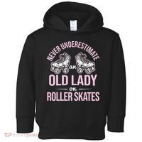Old Lady On Roller Derby Roller Skating Roller Skate Toddler Hoodie thumb 0