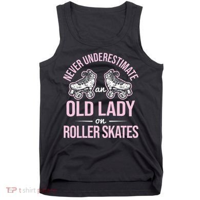 Old Lady On Roller Derby Roller Skating Roller Skate Tank Top