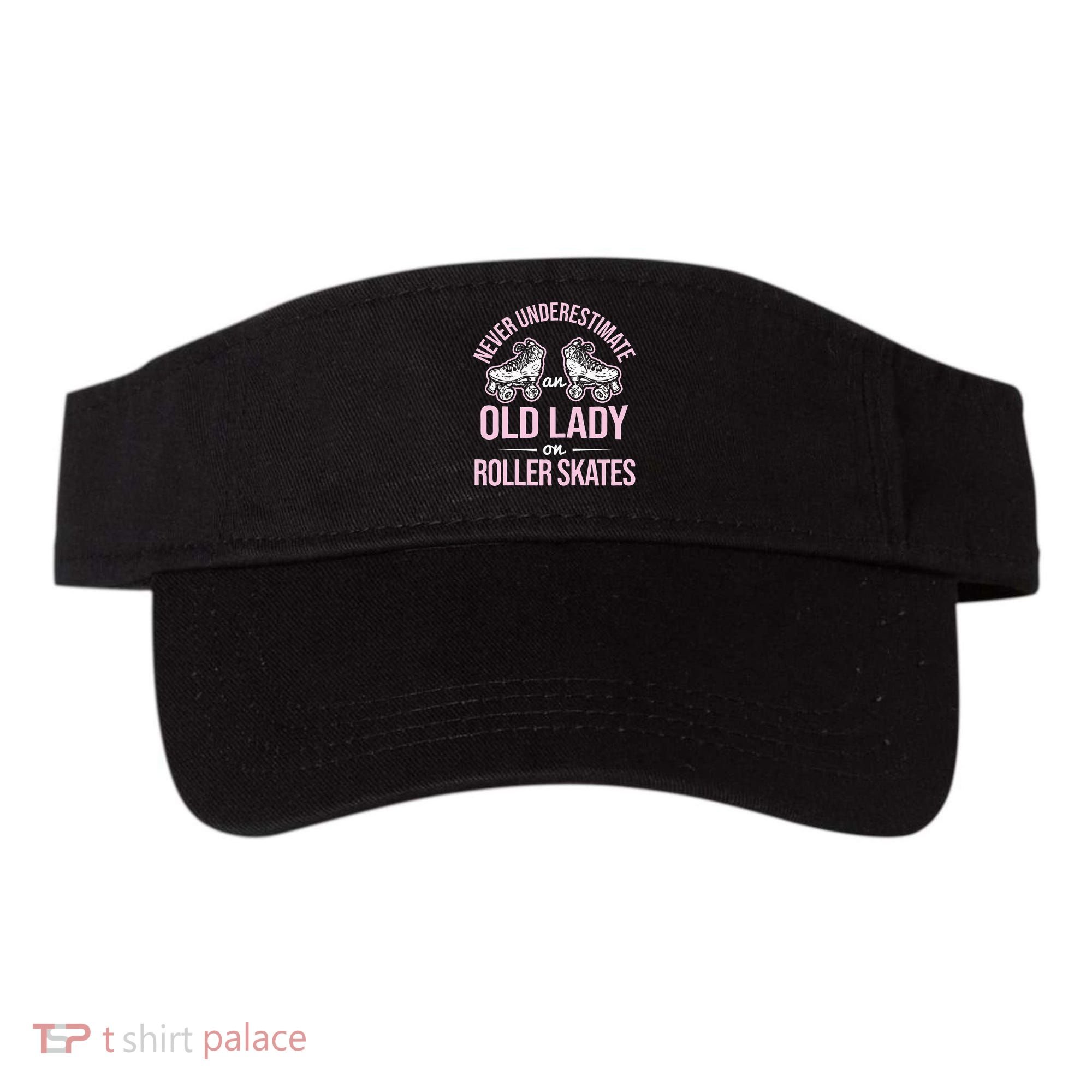 Old Lady On Roller Derby Roller Skating Roller Skate Visor