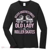 Old Lady On Roller Derby Roller Skating Roller Skate Women's Long Sleeve Shirt thumb 0