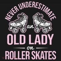 Old Lady On Roller Derby Roller Skating Roller Skate Women's Long Sleeve Shirt thumb 2