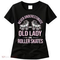 Old Lady On Roller Derby Roller Skating Roller Skate Women's T-Shirt thumb 0