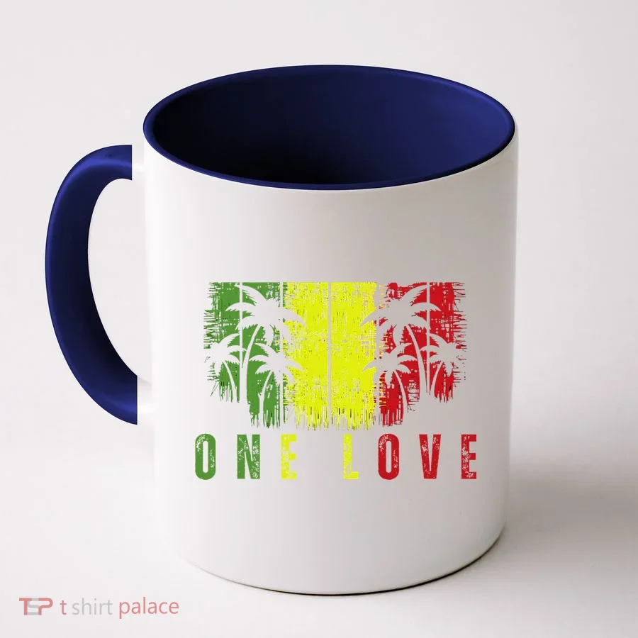 One Love Palm Tree Reggae Music Rasta Coffee Mug