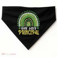 One Lucky Principal School Teacher St Patricks Day Rainbow USA-Made Doggie Bandana thumb 0