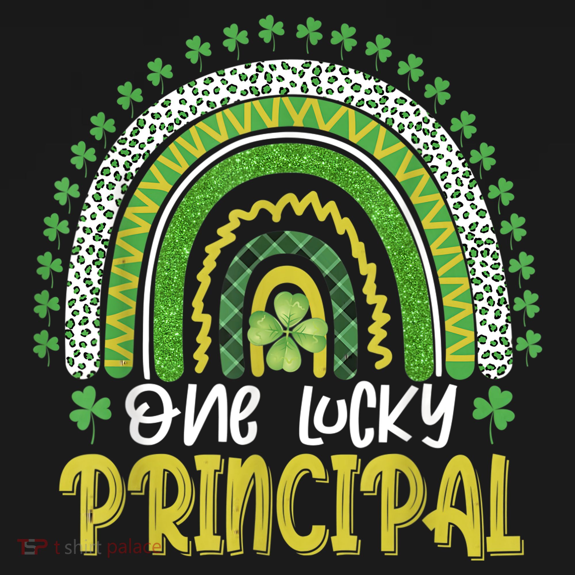 One Lucky Principal School Teacher St Patricks Day Rainbow Apron