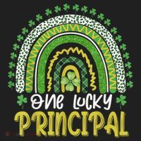One Lucky Principal School Teacher St Patricks Day Rainbow Beanie thumb 2