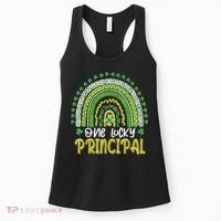 One Lucky Principal School Teacher St Patricks Day Rainbow Women's Tank Top thumb 0
