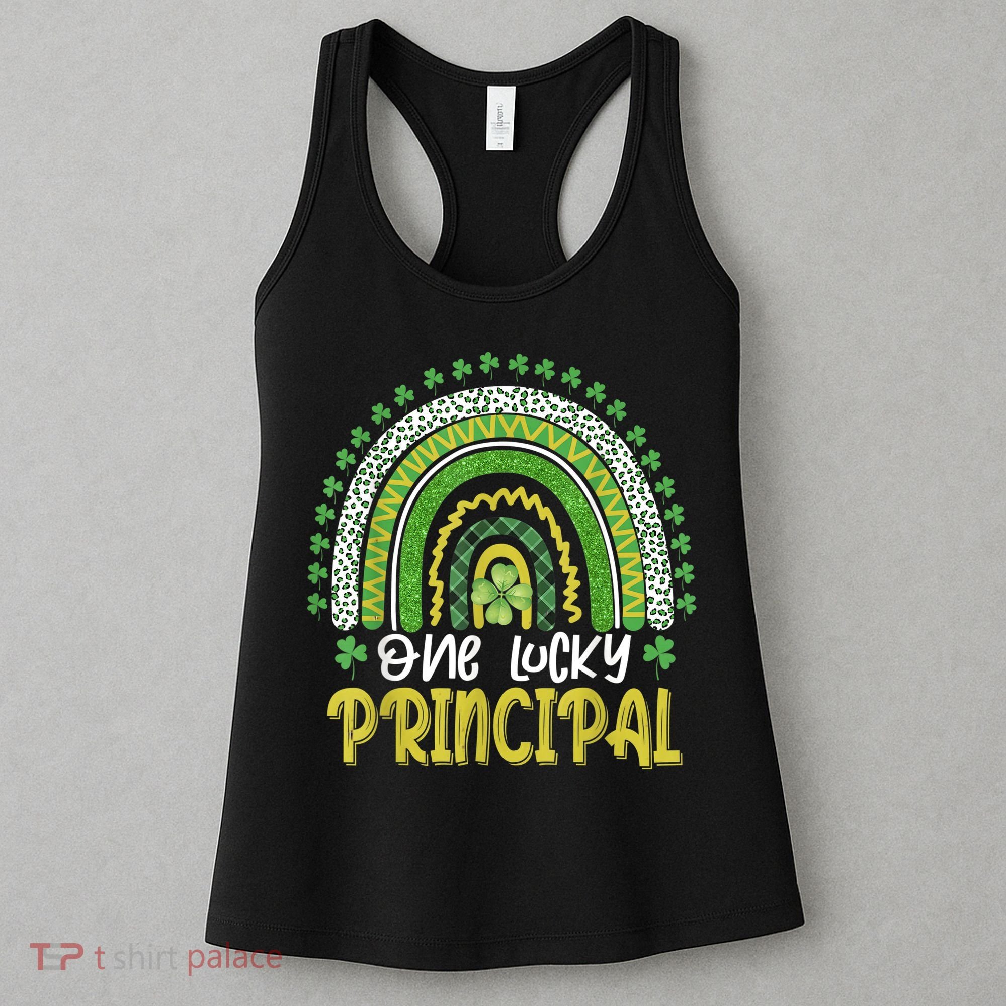 One Lucky Principal School Teacher St Patricks Day Rainbow Women's Tank Top